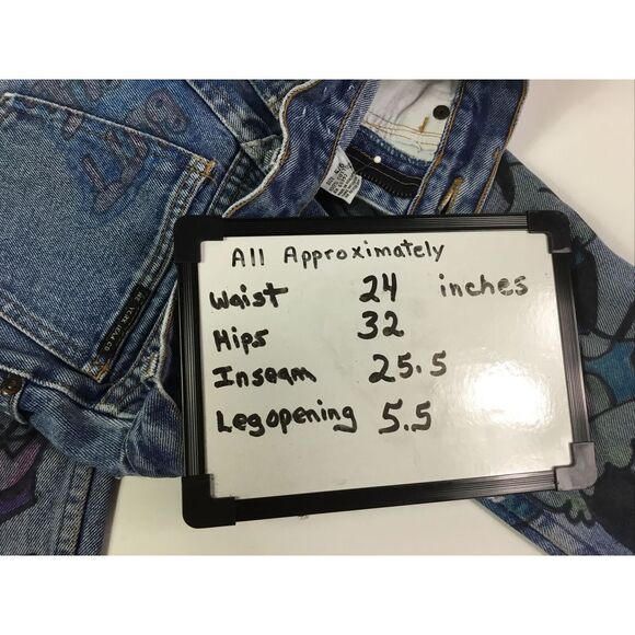 New York Jean Co womens  Jeans hand painted Mickey Minnie Mouse Size 5/6 Juniors - Picture 11 of 11